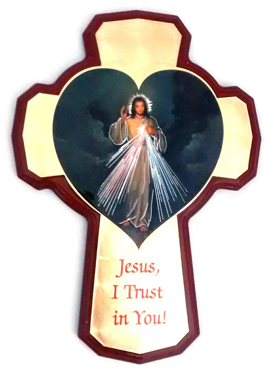 Divine Mercy Wall Mount Cross - Made in Italy