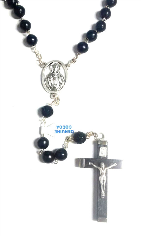 Brown or Black Cocoa Bead Rosary R6701