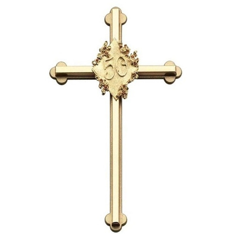 Gold 50th Anniversary 8" Wedding Cross