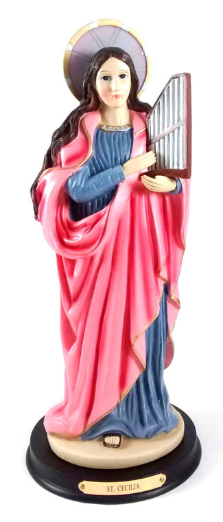 12" St. Cecilia Painted Statue 31230B