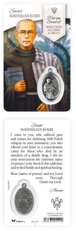 Healing Saints:  Saint Maximilian Kolbe Holy Card