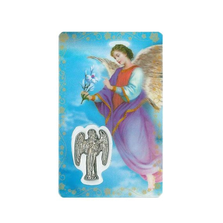 Saint Gabriel Archangel Holy Card with Medal C122