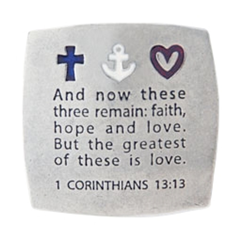 Pewter Cross Magnet - Faith-Hope-Love 510-376-9166