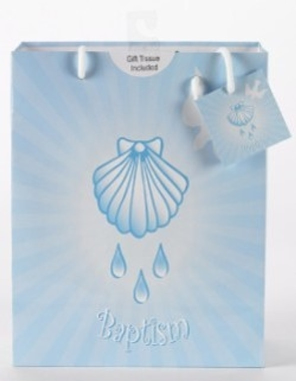 Baptism Boy Gift Bag with Tissue Paper 165-20-1003