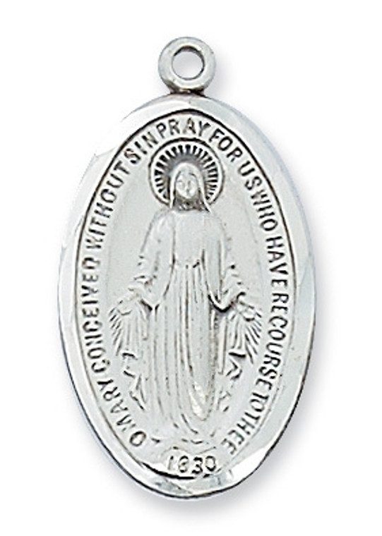 2.3 Cm. Sterling Silver Miraculous Medal LMG1S