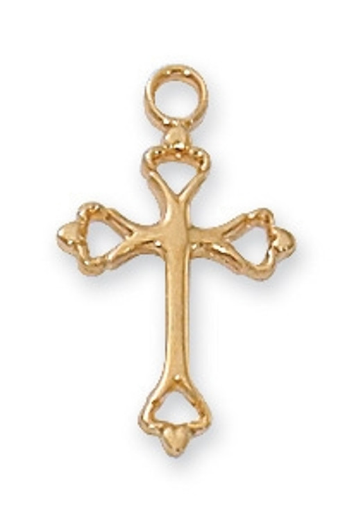 18KT Gold over Sterling Silver Cross J8003