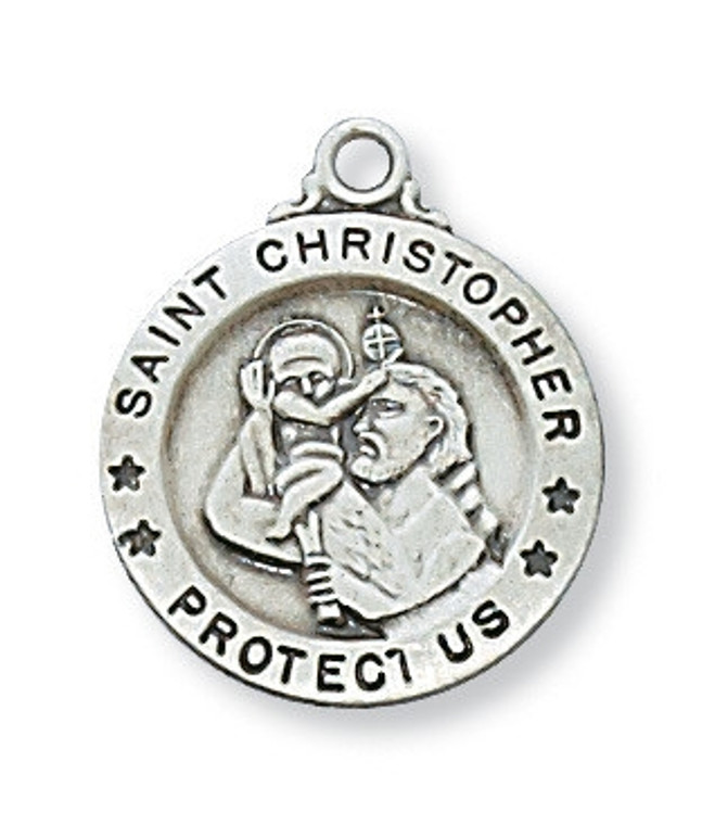 Sterling Silver Small St. Christopher Pendant L700CH