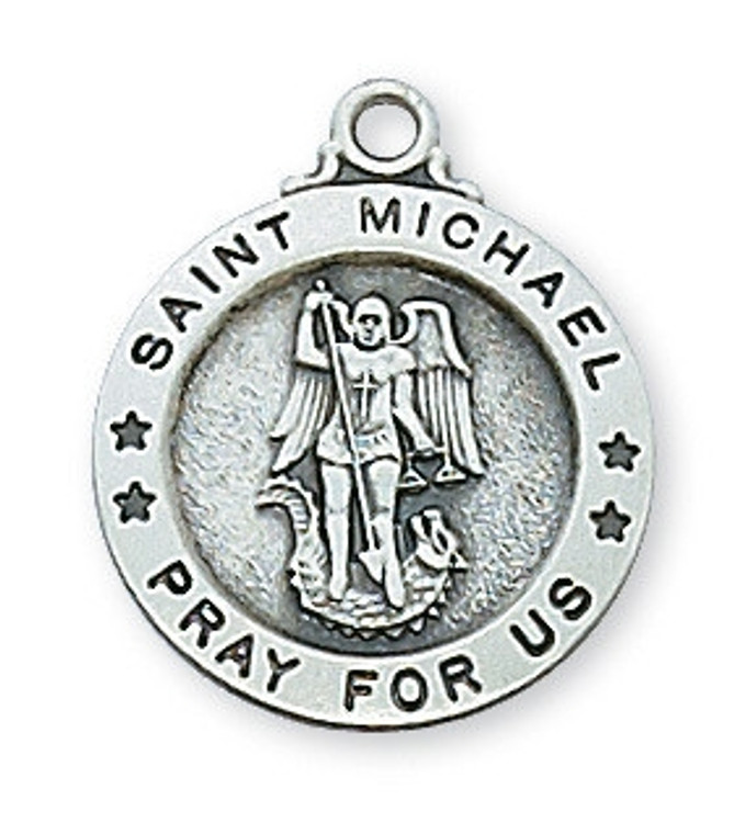 Sterling Silver Small St. Michael Pendant L700MK