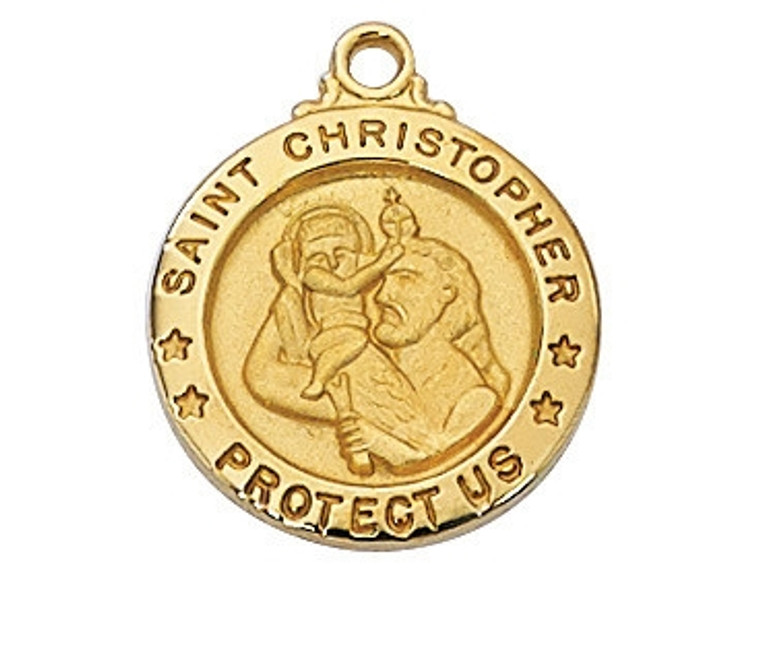 Gold over Sterling Silver St. Christopher Pendent J700CH