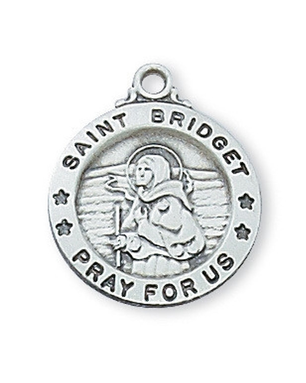 Sterling Silver Small St. Bridget Pendant L700BG