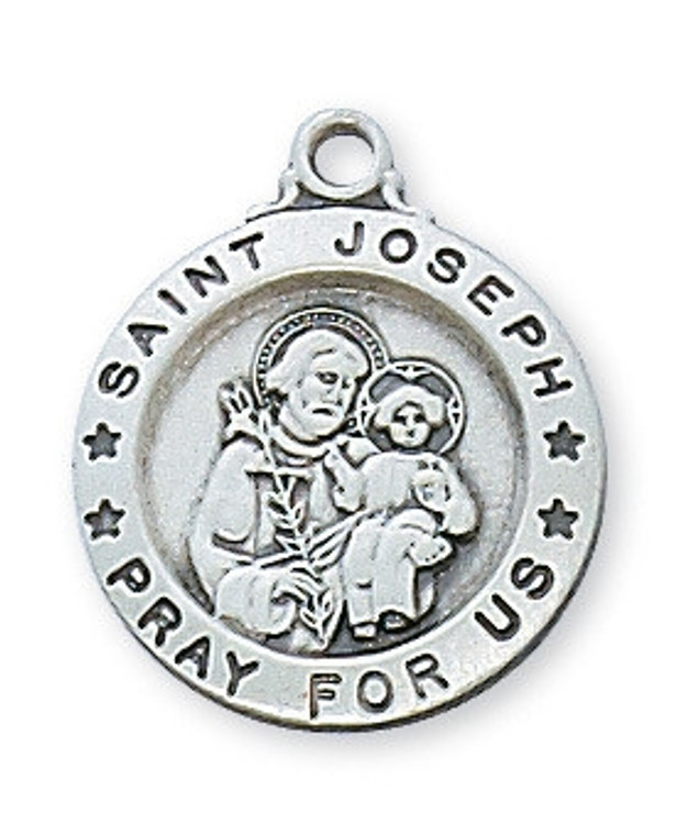 Sterling Silver Small St. Joseph Pendant L700JS