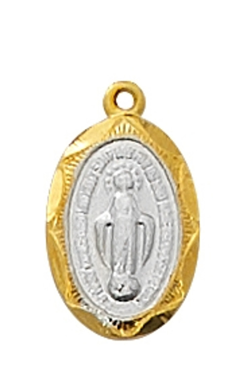 18KT Gold on Sterling Silver Miraculous Medal J802