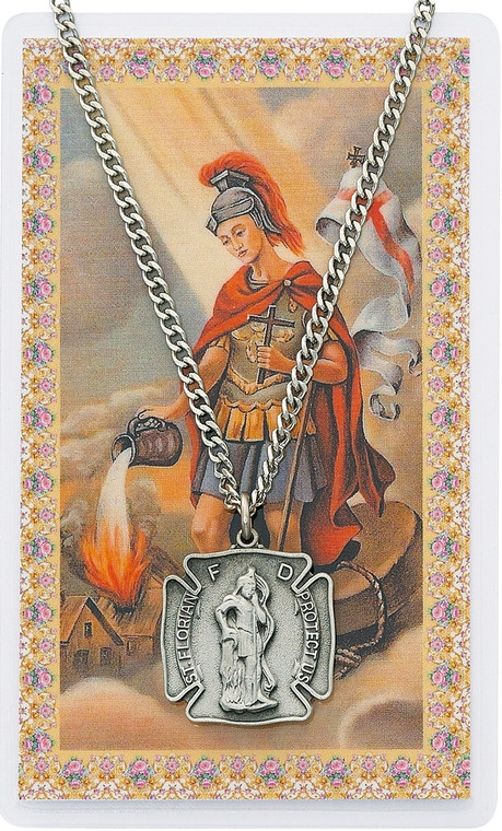 St. Florian Shield Medal and Prayer Card Set PSD413