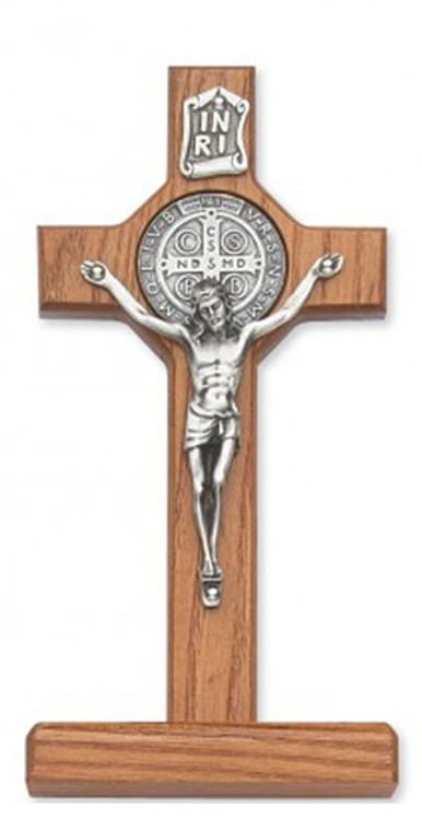 6" Walnut Standing St. Benedict Crucifix 80-90