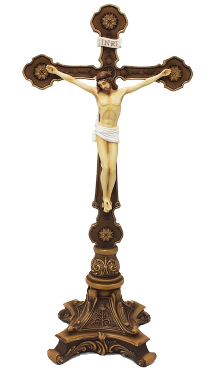 Standing Hand-Painted Crucifix SR-76443-C