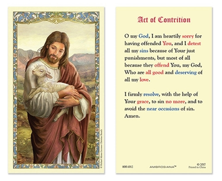 Act of Contrition Holy Card
