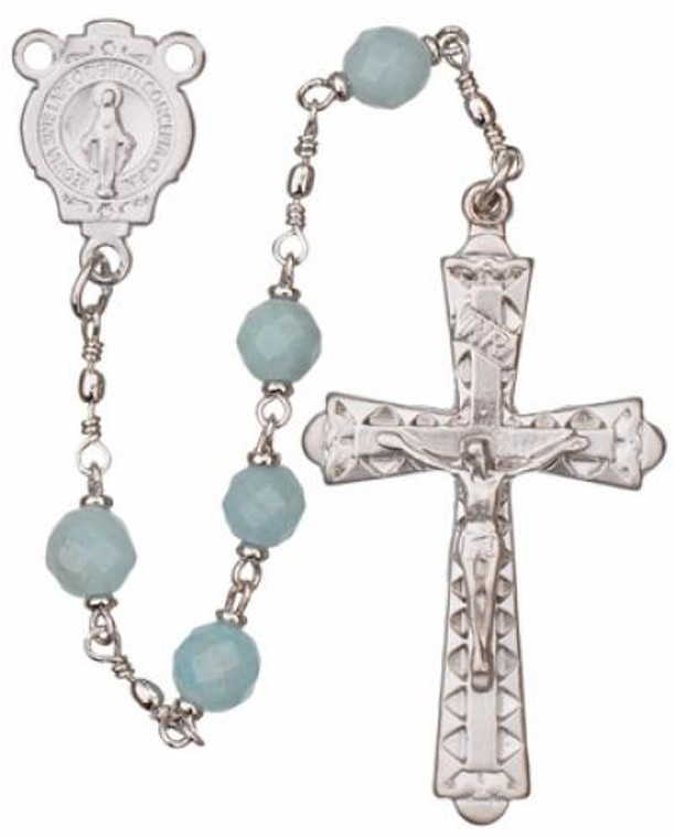 20" Chain-link Rosary with 6mm Jade Beads, R756