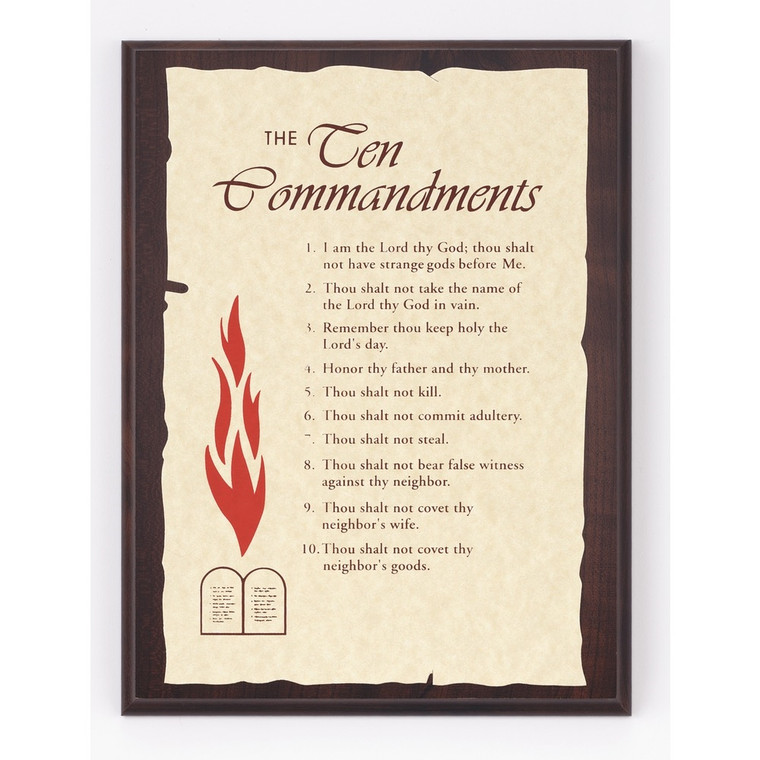 The Ten Commandments Wood Plaque Bk-W3611