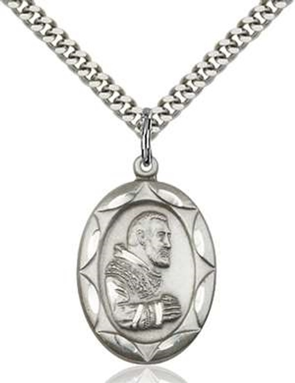 Padre Pio Patron Saint Medal: 1" x 5/8"