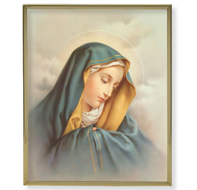 8" x 10" Gold Plaque Frame with a Our Lady of Sorrows Print