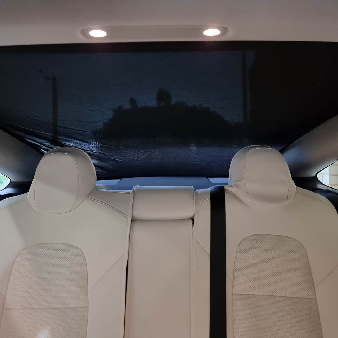 Tesla Model 3 Sunroof shades. Front, rear with reflective silver