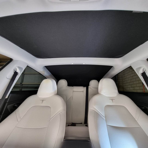 Tesla Model 3 sunroof shades fitted