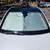 Windscreen sunshade for Tesla Model 3 & Model Y, silver foldable fitted in car