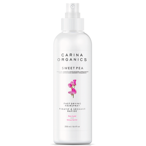 A fast drying, firm holding styling spray formulated with certified organic plant, vegetable, flower, and tree extracts.  Locks hair into place, while adding extra shine - without build-up or flaking. This formulation allows you to brush out and restyle your hair at any time.  
 
Directions: Caution: Contents are flammable, please keep away from heat or flame.  Spray approximately 15 cm (6 inches) from head, depressing pump with short quick strokes. 
Styling Tip: Spray directly at hair root for added lift.
 
This product is:
Synthetic Free
Hypoallergenic
Cruelty Free
Vegan
100% Biodegradable (safe in rivers, lakes and oceans)
Paraben Free
Soy Free
Gluten Free
Dye Free
Scented (Sweet Pea) Ingredients: Ethanol (ethyl alcohol), Acacia senegal (gum) extract, Pinus banksiana (pine) extract, Matricaria chamomilla (chamomile) flower extract, Urtica dioca (nettle) leaf extract, Taraxacum officinale (dandelion) leaf extract, Trifolium pratense (clover) flower extract, Lathyrus odoratus (sweet pea) flower extract, Olea europaea (olive) fruit oil, Cucurbita pepo (pumpkin) seed oil.
Unscented Ingredients: Ethanol (ethyl alcohol), Acacia senegal (gum) extract, Pinus banksiana (pine) extract, Matricaria chamomilla (chamomile) flower extract, Urtica dioca (nettle) leaf extract, Taraxacum officinale (dandelion) leaf extract, Trifolium pratense (clover) flower extract, Olea europaea (olive) fruit oil, Cucurbita pepo (pumpkin) seed oil.
*Bottle Size: 250 ml / 8 fl oz. or 4L A fast drying, firm holding styling spray formulated with certified organic plant, vegetable, flower, and tree extracts.  Locks hair into place, while adding extra shine - without build-up or flaking. This formulation allows you to brush out and restyle your hair at any time.  
 
Directions: Caution: Contents are flammable, please keep away from heat or flame.  Spray approximately 15 cm (6 inches) from head, depressing pump with short quick strokes. 
Styling Tip: Spray directly at hair root for added lift.
 
This product is:
Synthetic Free
Hypoallergenic
Cruelty Free
Vegan
100% Biodegradable (safe in rivers, lakes and oceans)
Paraben Free
Soy Free
Gluten Free
Dye Free
Scented (Sweet Pea) Ingredients: Ethanol (ethyl alcohol), Acacia senegal (gum) extract, Pinus banksiana (pine) extract, Matricaria chamomilla (chamomile) flower extract, Urtica dioca (nettle) leaf extract, Taraxacum officinale (dandelion) leaf extract, Trifolium pratense (clover) flower extract, Lathyrus odoratus (sweet pea) flower extract, Olea europaea (olive) fruit oil, Cucurbita pepo (pumpkin) seed oil.
Unscented Ingredients: Ethanol (ethyl alcohol), Acacia senegal (gum) extract, Pinus banksiana (pine) extract, Matricaria chamomilla (chamomile) flower extract, Urtica dioca (nettle) leaf extract, Taraxacum officinale (dandelion) leaf extract, Trifolium pratense (clover) flower extract, Olea europaea (olive) fruit oil, Cucurbita pepo (pumpkin) seed oil.
*Bottle Size: 250 ml / 8 fl oz. or 4L