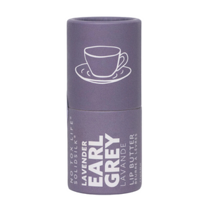 Lavender Earl Grey Lip Butter: an herbal and citrus essential oil blend, with a hint of sweet, packaged in a paperboard tube. Lavender Earl Grey Lip Butter: an herbal and citrus essential oil blend, with a hint of sweet, packaged in a paperboard tube.