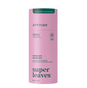 ATTITUDE’s Super Leaves™ natural deodorant uses an innovative biodegradable all-paper packaging designed to reduce single-use plastic. It is an aluminum-free deodorant is made from natural, non-toxic ingredients such as arrow root and cornstarch that absorb moisture and eliminate unpleasant odours naturally.