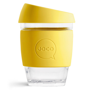 The 12oz reusable Joco cup is hand-crafted from borosilicate glass and medical grade silicone. Developed in collaboration with the world’s leading baristas – it’s sustainable and sleek. Certified non-toxic, antibacterial, 100% plastic-free, microwave & dishwasher safe.