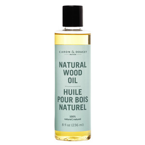100% Plant-Based Natural Wood Oil Conditioner formulated as a conditioner for use on raw wood furniture that appears dull or dry. Conditions wood to bring out the natural colour of the wood while leaving the surface clean and shiny.