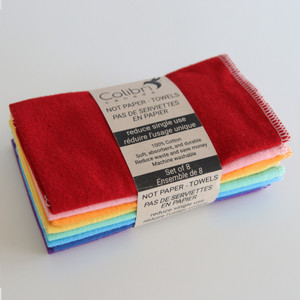 Meet the "Not Paper - Towels," the perfect eco-friendly alternative to disposable paper towels. These 100% cotton towels, sized at 10 x 12 inches, are designed to provide superior absorbency and durability for all your cleaning needs.