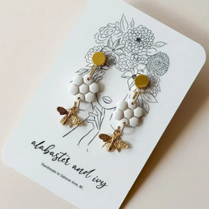 Alabaster and Ivy Earrings (Honeycomb Dangles)
