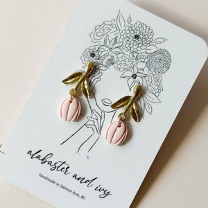Alabaster and Ivy Earrings (Tulip Dangles)