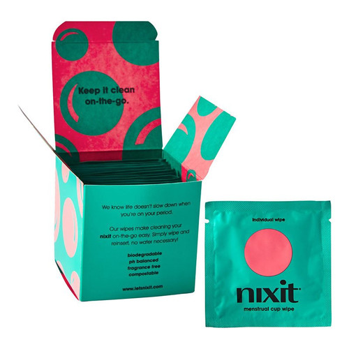 We know life doesn't slow down when you're on your period. Our wipes make cleaning your nixit on-the-go easy. Simply wipe and reinsert, no water necessary!
15 individually wrapped wipes - biodegradable, compostable, ph balanced and fragrance free. We know life doesn't slow down when you're on your period. Our wipes make cleaning your nixit on-the-go easy. Simply wipe and reinsert, no water necessary!
15 individually wrapped wipes - biodegradable, compostable, ph balanced and fragrance free.
