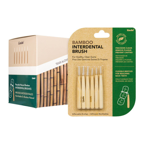 Bamboo interdental Brushes are perfect for keeping gums clean and healthy. The flexible bristles allow for precise cleaning of the back teeth in removing plaque and preventing cavities. Reduce your environmental impact with our sustainably source product.