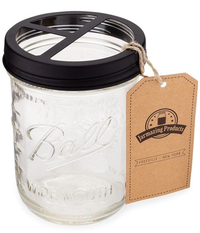 Made out of durable, rust-proof Stainless Steel. Works with any wide mouth mason jar with 3-3/8 inch diameter top - Will not fit the smaller, regular mouth mason jars. Three large compartments fit most sizes of toothbrushes, toothpaste tubes, flossers, razors and more.