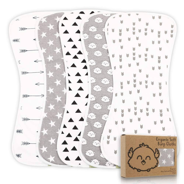 Spit ups, puke and drool are part of parenting and you'll soon get used to it. Clearing up the mess takes time and patience. But, with KeaBabies Burp Cloths Set, you'll be able to avoid such mess and make your parenting easier. Our Burp Cloths are made to be ultra soft and absorbent, which makes it your best everyday essential! Made with 100% organic cotton on both sides of the burp cloth, it is safe for your newborn baby's sensitive skin.