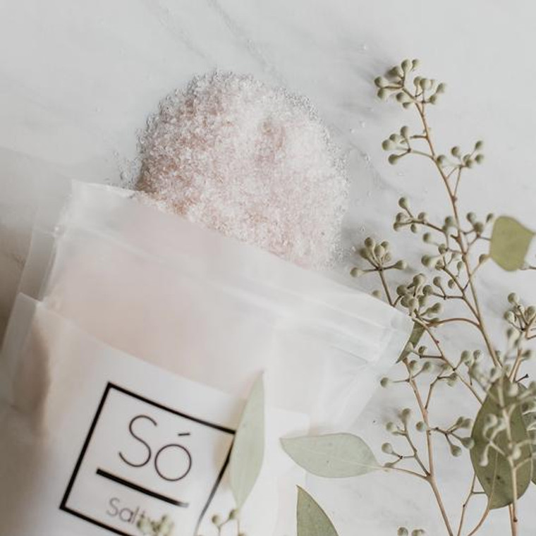 Só Salty is our Epsom Salt and Himalayan Pink salt Sóak