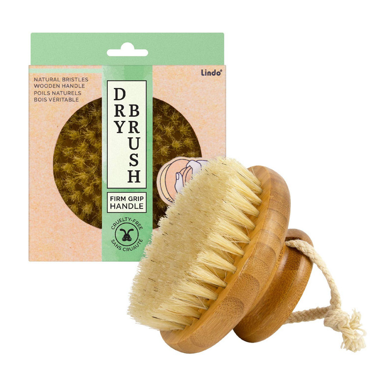 The Lindo Dry Brush enables gentle skin exfoliation and improved blood circulation through wet or dry body brushing. Regular brushing can help to promote overall softer skin by encouraging collagen production and remove the appearance of cellulite.