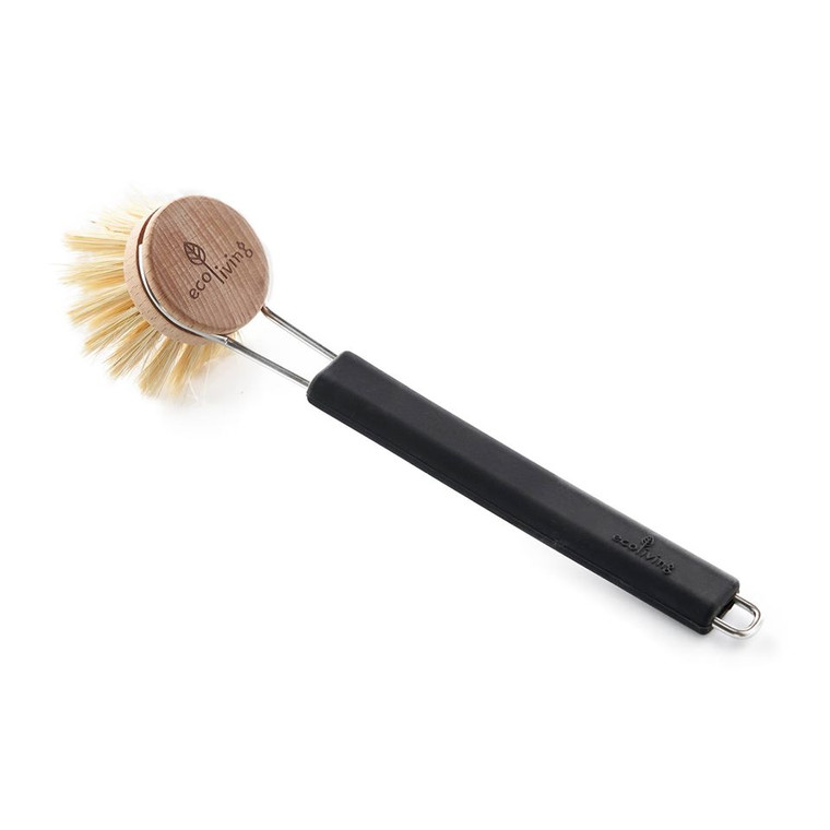 A dish brush with natural plant-bristles. Plastic-free, vegan and has a replaceable FSC® beech wood head with 100% vegan natural Tampico bristles. The brush head is removable and replaceable. The handle is endlessly reusable with a mix of silicone, stainless steel.

Non-scratch and effective at washing pots, pans, trays, dishes and glass. To change the replaceable brush head slide the silicone part of the handle to release the head. Brush head compostable.

Tampico is a very robust fibre from the yellow leaf of the agave cactus, which grows only in the highlands of northern Mexico. Tampico has great water-retaining properties, is resistant and hard-wearing, and keeps its shape without softening.

Reusable dish brush with a refillable head
Vegan
Tree planted for every brush sold
Silicone reusable and recyclable
Brush head compostable
Non-scratch

*Do not wash in dishwasher
*Brush Head diameter: 4cm