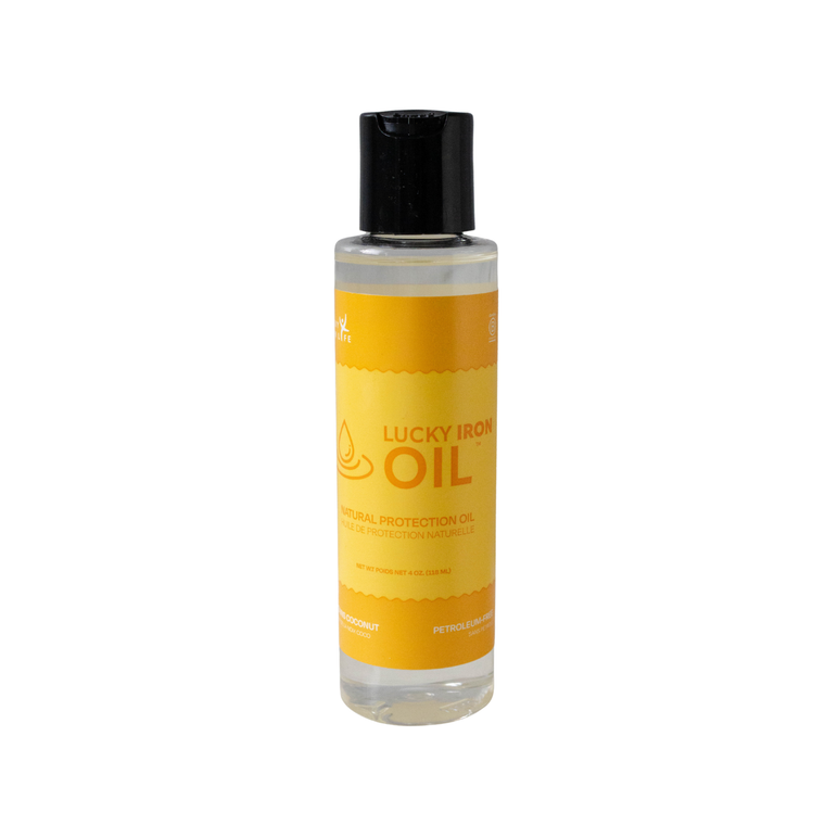 Formulated using refined coconut and lemon oils, this won't leave any sticky residue. Simply apply the Iron Protection Oil to your Fish after you've washed and thoroughly dried it.
