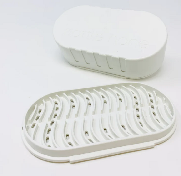Use the soap dish/lid day to day, and then conveniently use the case to transport your bars if you are on the go. To maximize the life of the bar store on the soap dish and just use the travel case when travelling.