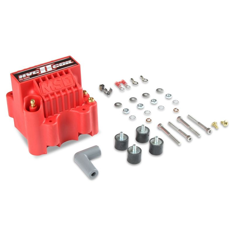 MSD 8261 HVC-2 Ignition Coil, U-Core, 45000V, Red, Male HEI, Epox