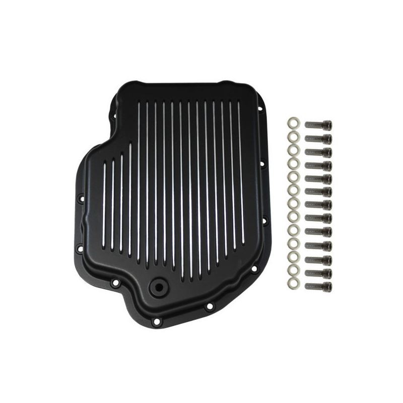 SPC SPC8593BK GM TH400 Transmission Pan, Aluminum, Black, Finned