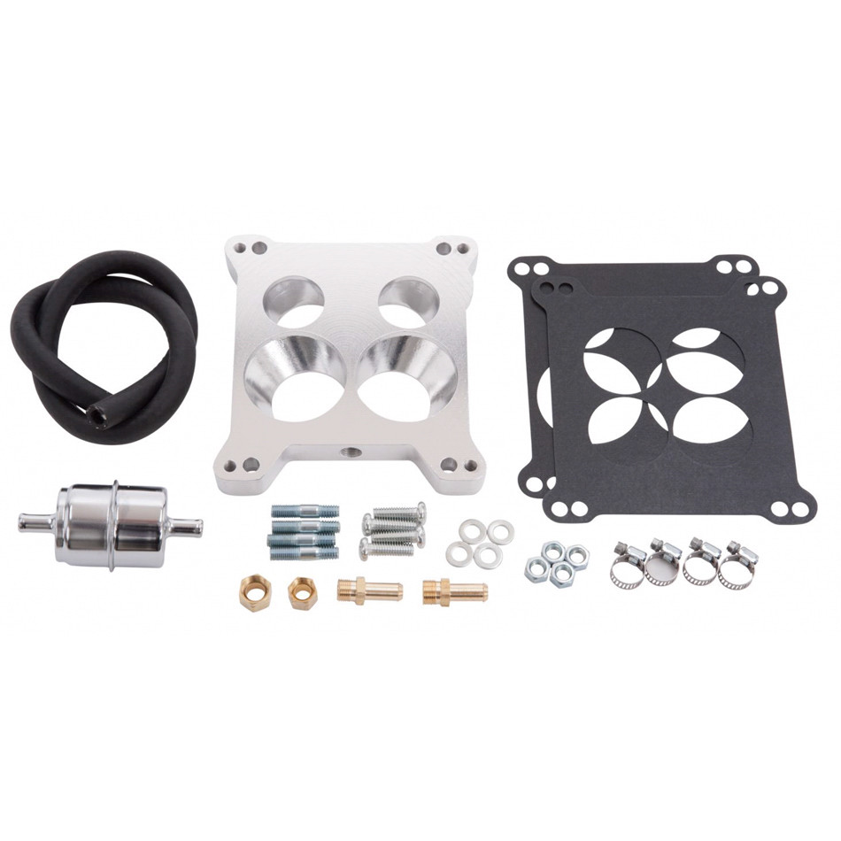 Edelbrock 2697 Carburetor Adapter, 9/16 in Thick, 4 Hole, Square