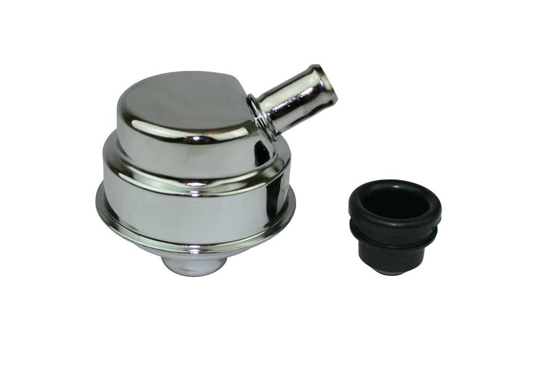 Moroso 68781 Breather, Push-In, Round, 1-1/4 in. Hole, Oil Separa