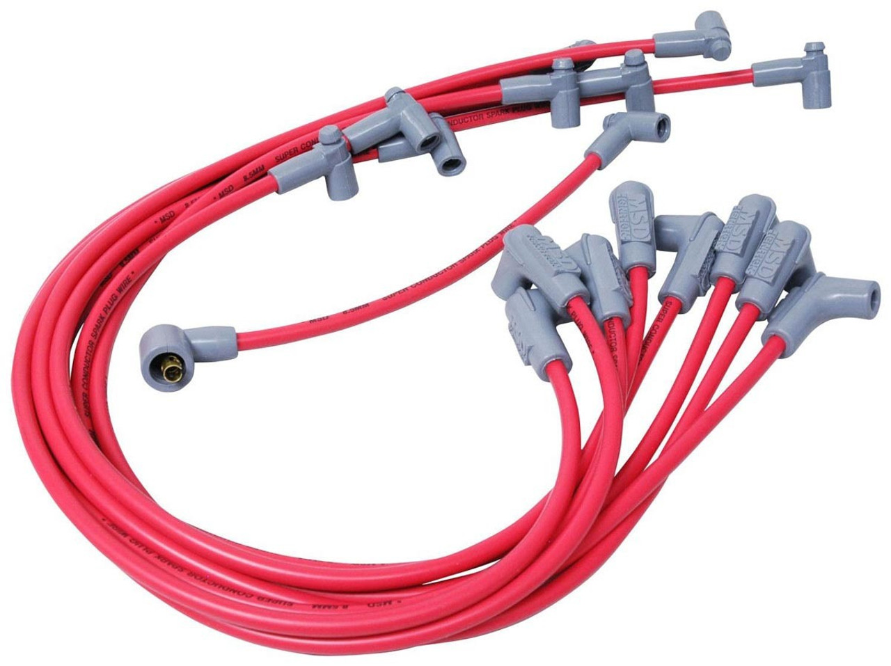 Msd Ignition 35599 Spark Plug Wire Set, Super Conductor, Spiral Core, 8.5  mm, Red, 90 Degree