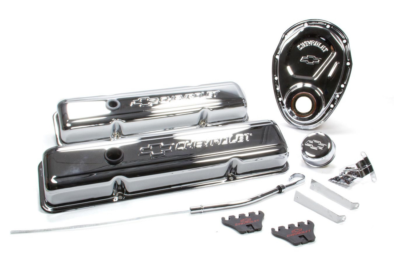 Proform 141-001 Engine Dress Up Kit, Breather Dipstick Short Valve  Covers Timing Cover Timing Tab